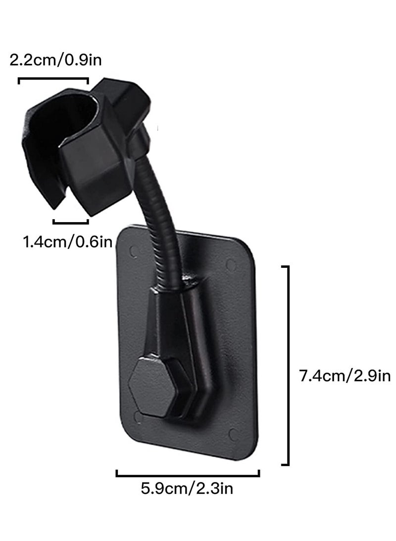 Shower Head Holder, 360 Degree Adjustable Showerhead Bracket, No-Punching Wall Mounted Shower Head Bracket 4Pcs (White+Black) - Image 5